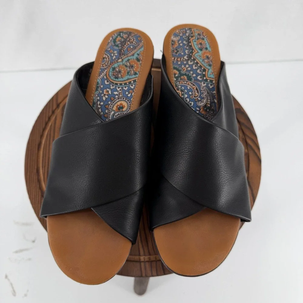 B.O.C. Womens Jenny Wedge Sandals in Black Size 11 Wedge Heel Platform Boho - Picture 5 of 8